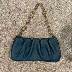 A New Day Teal Gold Chain Shoulder Bag
